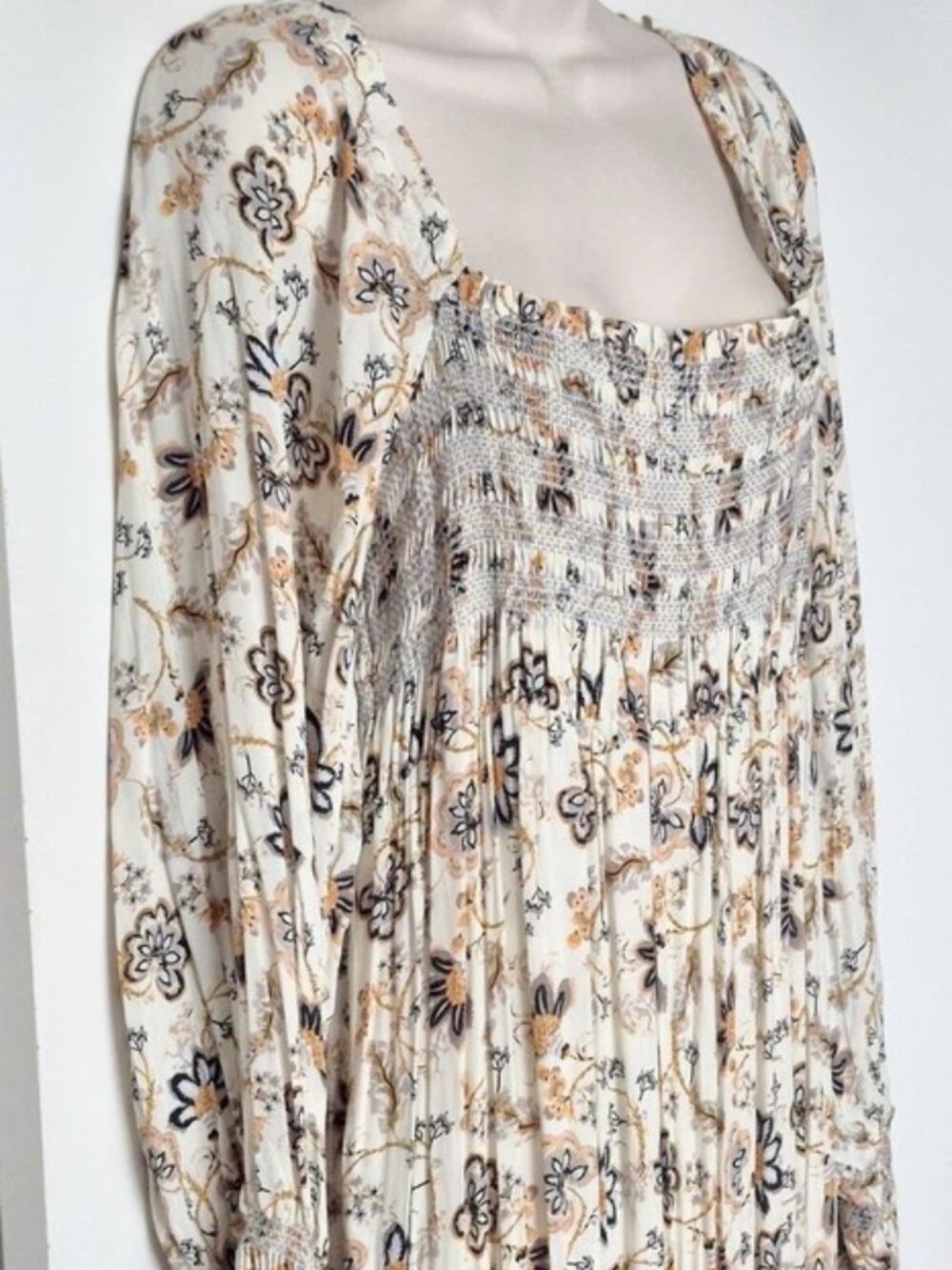 Free People Sweet Escape Maxi Dress Ivory Combo Size L NWT - Picture 2 of 16